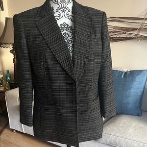 Evan-Picone Black and Taupe Tweed Jacket